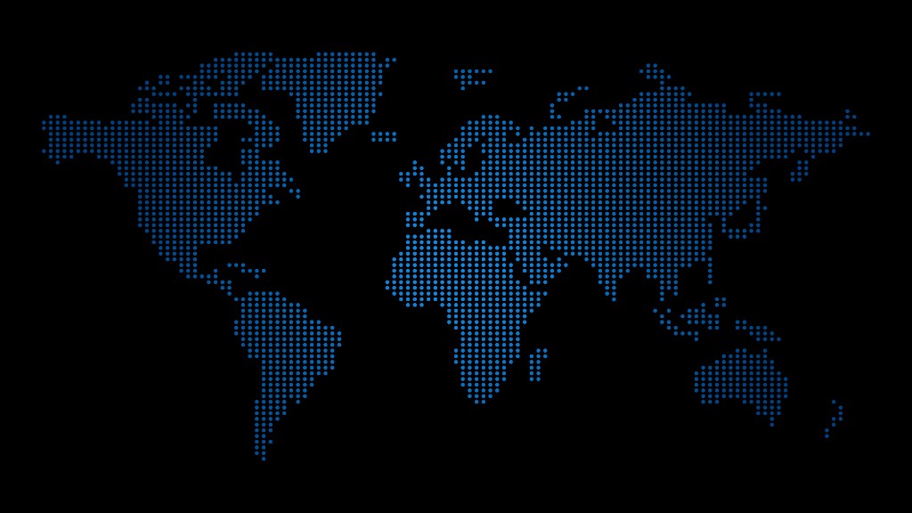 Decorative square-pattern blue world map graphic